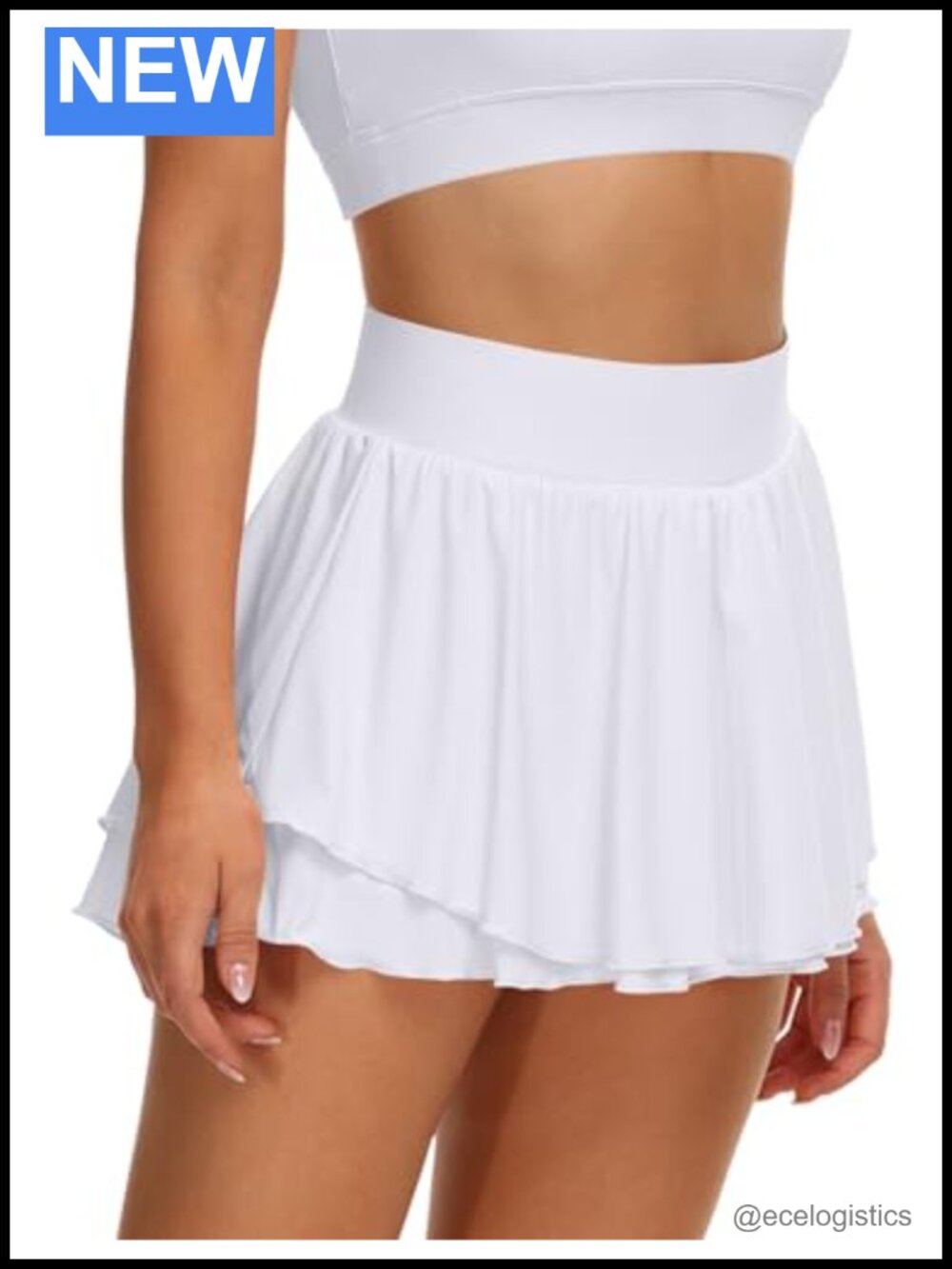 Women's Athletic Tennis Skort with Pockets 13in Ruffle Golf Running Workout